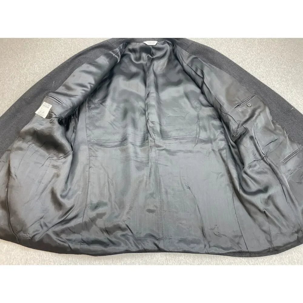 Joseph & Feiss Blazer Mens 52R Gray Herringbone‎ 100% Lambswool 2-Button Jacket